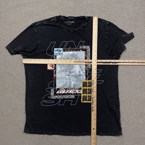 Guess Graphic T Shirt Men's Size L Black Short Sleeve Crew Neck Stretch Casual - Picture 3 of 6